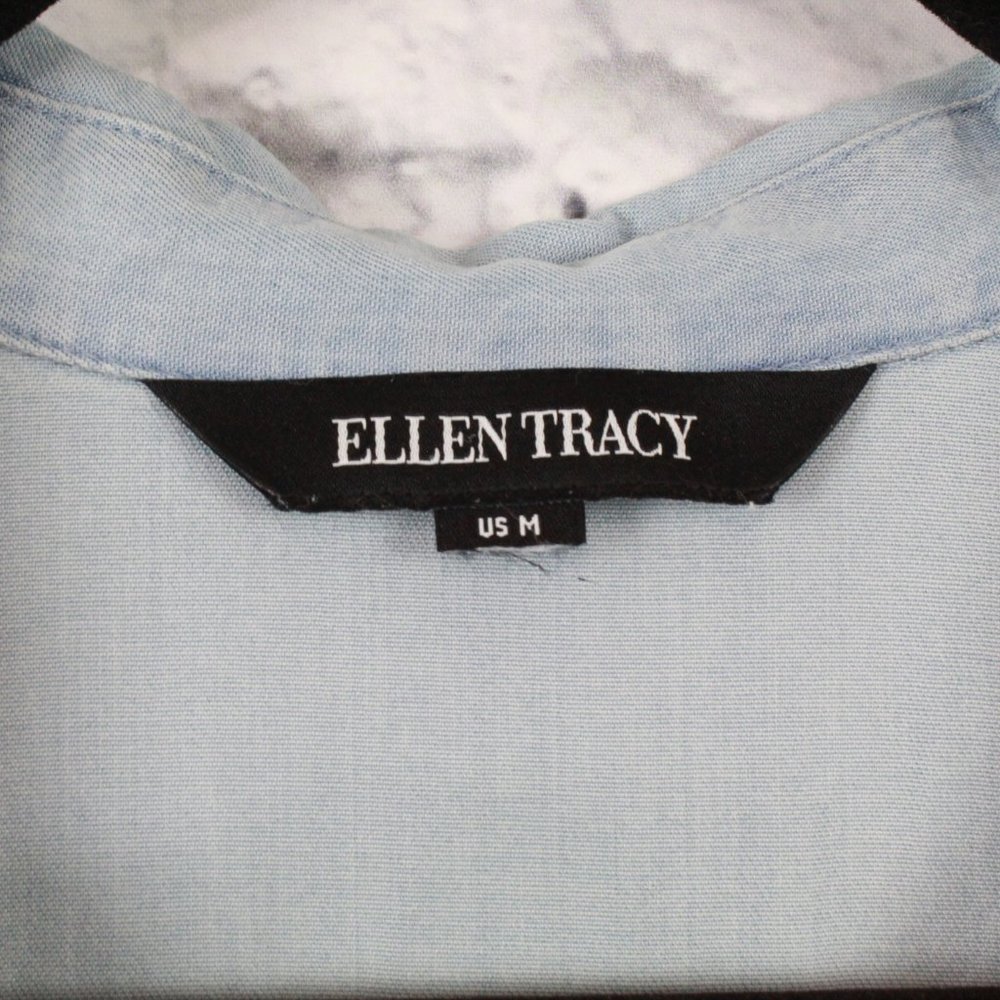 ELLEN TRACY Blue Lace-up Loose Fit Tank Top Size M - Picture 7 of 9